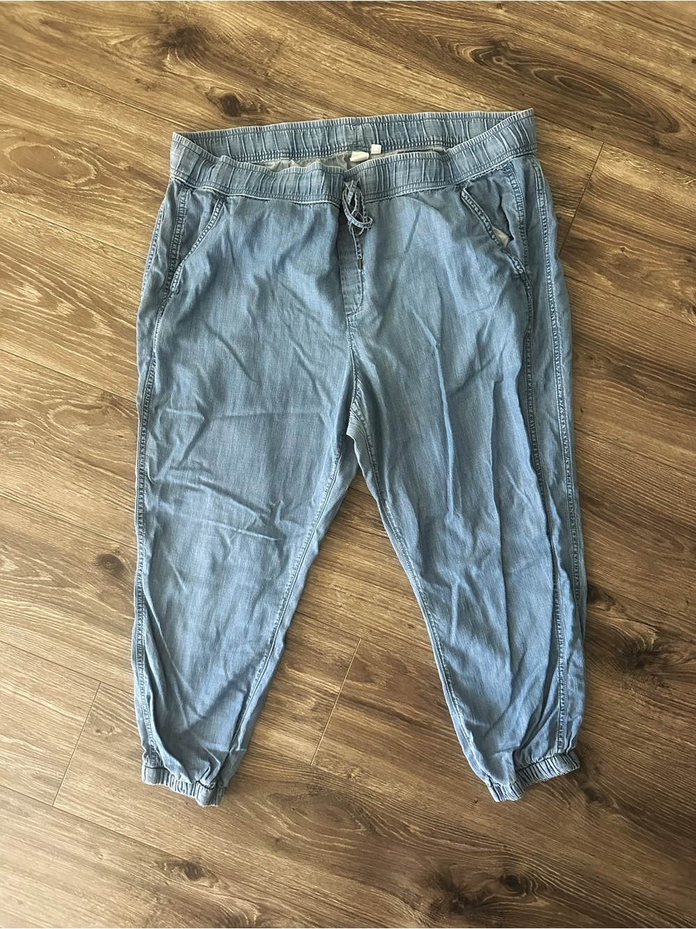 GAP Light Blue Denim-Style Jogger Pants